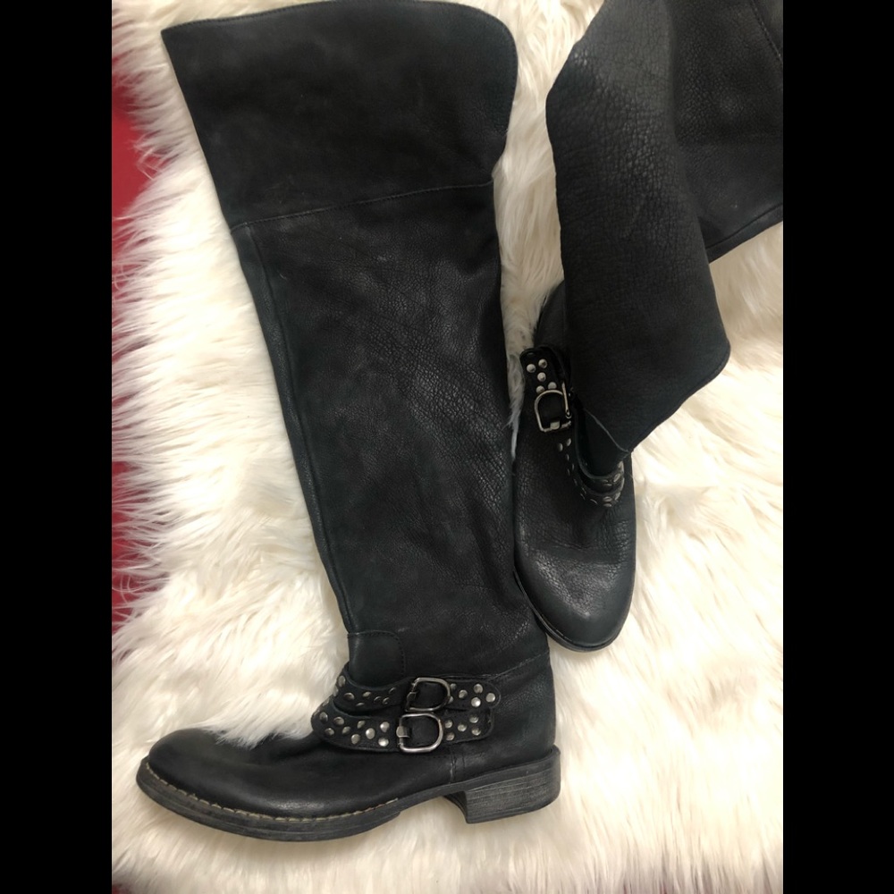 Genuine leather boots because they fit smaller than a 9.5 I didn't wear them.